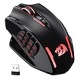 M913 Impact Elite Wireless Gaming Mouse, 16000 DPI Wired/Wireless RGB Mouse with 16 Programmable Buttons, 45 Hr Battery and Pro Optical Sensor, 12 Side Buttons MMO Mouse