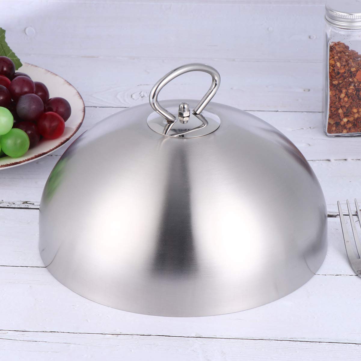 CALLARON Kochwerkzeug Grilldeckel Runde Heftabdeckung K? - Schmelzkuppel. Basting-kuppel Dampfabdeckung Aus Edelstahl Kuppeldeckel Aus Metall Hitze Heft Abdeckung Gedämpft Runde Platte