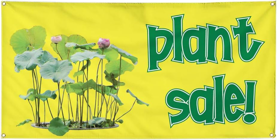 Vinyl Banner Multiple Sizes Plant Sale ! Outdoor Advertising Printing Business Outdoor Weatherproof Industrial Yard Signs 4 Grommets 16x40Inches
