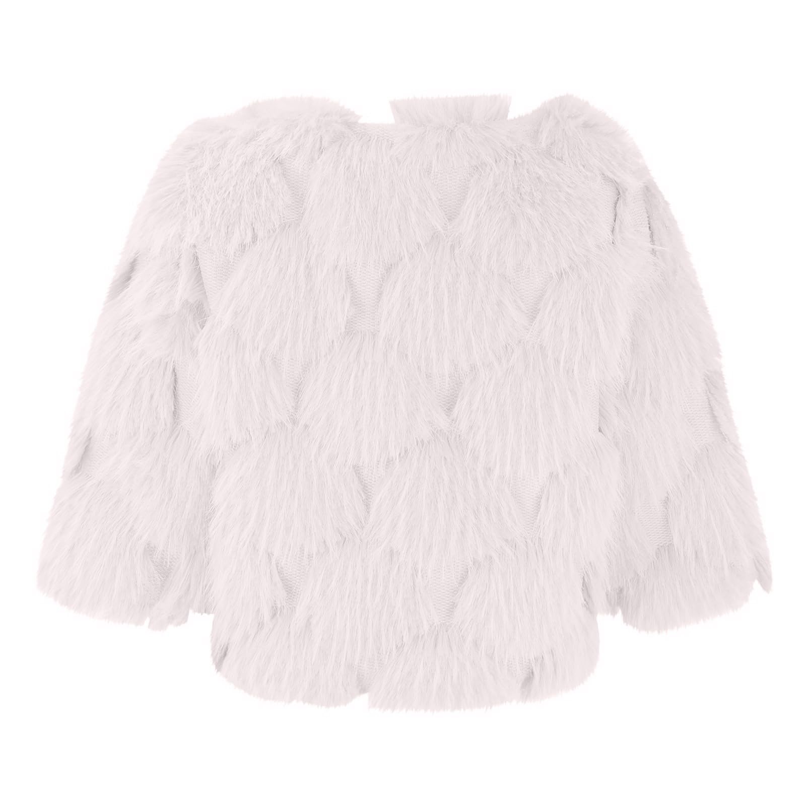 Generisch Niño Bebé Niños Niñas Suéter de Piel Top Invierno a Prueba de Viento Espesar Abrigo Cálido Ropa Exterior Chaqueta Negro Sudaderas Mujer