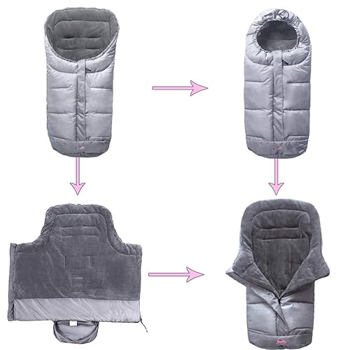 Miniatura 2 de Saco acogedor para bebé que se adapta a la mayoría de las carriolas y asiento de automóvil para bebé reversible de manta a saco de dormir, posición