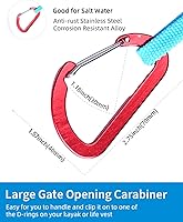 Vista 6 de OCEANBROAD Correa de remo de kayak estirable con cuerda de lanyard para SUP, kayak, botes, canoa, caña de pescar, 4-7 pies