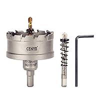 Vista 24 de 1-1/8" (29mm) Sierra perforadora con punta de carburo de tungsteno con 2 piezas de brocas piloto chapadas en titanio para metal duro, acero