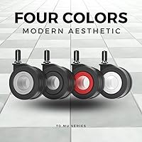 Vista 4 de Enso Motion - Ruedas giratorias de repuesto para silla de oficina, serie 70 MU, color rojo (juego de 5)