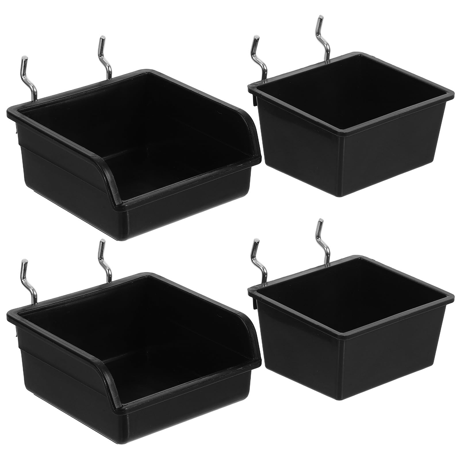 Toddmomy Set 4 Contenitori Porta Utensili in Plastica e Acciaio Ganci da Parete, Organizer Multiuso per Garage e Officina, Scatole Porta Viti e Accessori Pannelli Forati