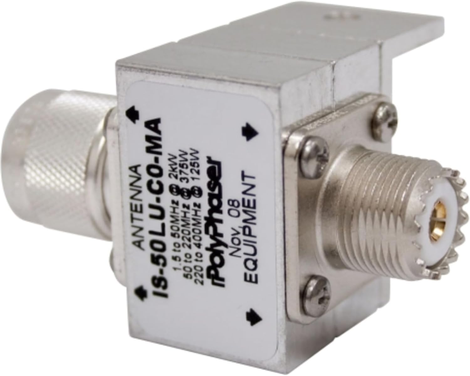 Bulkhead Arrestor, UHF Male - UHF Female