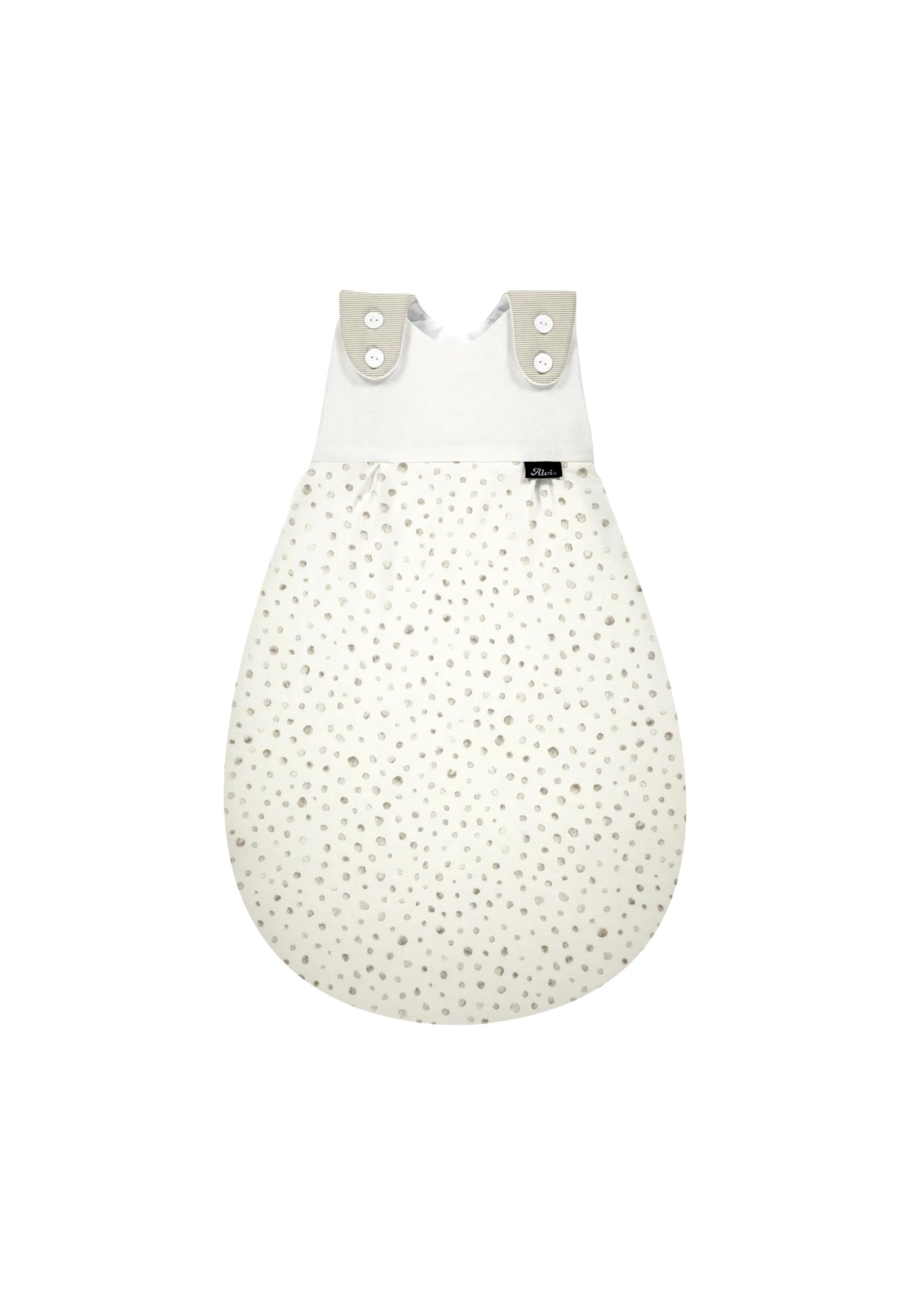 Alvi Baby-Mäxchen Außensack Baumwolle Aqua Dots - Beige 50/56