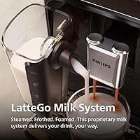 Vista 5 de Philips Máquina de café espresso totalmente automática serie 2300 con sistema de leche LatteGo y molinillo integrado, 4 preajustes de café y agua