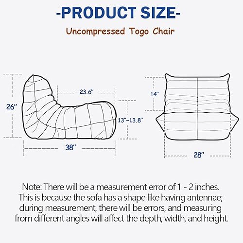 Miniatura 2 de Silla Fireside, sofá de suelo de mediados de siglo, silla suave para suelo, sofá perezoso, silla decorativa para sala de estar, dormitorio, sala de