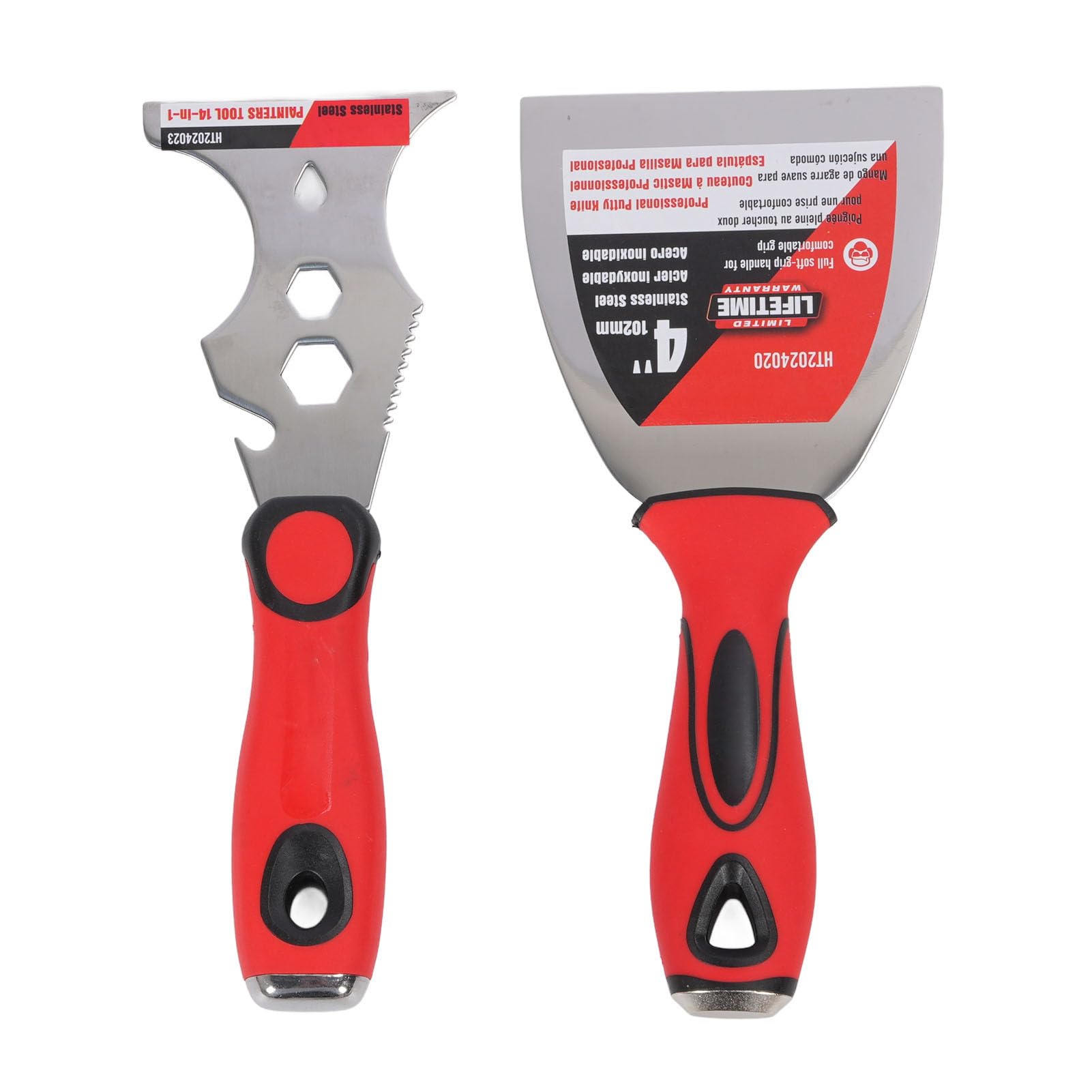 ViaGasaFamido Kit de Herramientas Manuales para Acabado de Paneles de Yeso, Herramientas Multifunción de Acero Inoxidable para Grabar, Parchar y Pintar para Profesionales y Entusiastas del Bricolaje