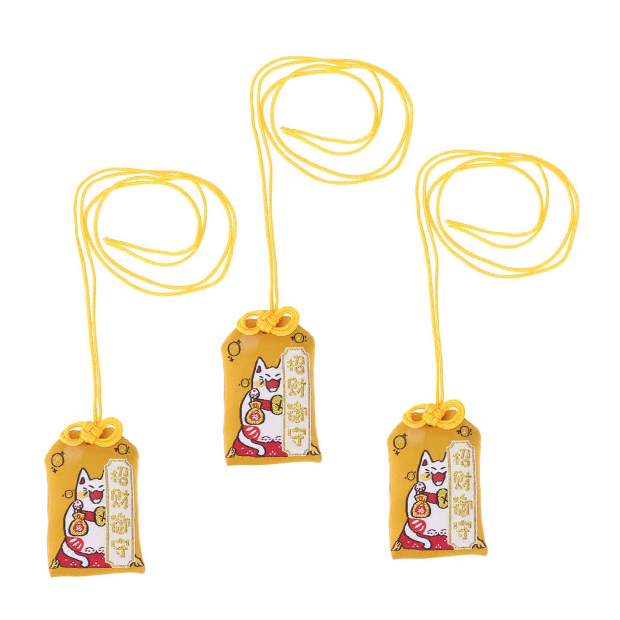 PRETYZOOM 3pcs Sachet Pendant Empty Blessing Bag Crochet Amulet Bag Charm Car Rear Mirror Ornament Japanese Shrine Lucky Amulet Auspicious Pouch Key Chain Colored Silk Cloth Rearview Mirror