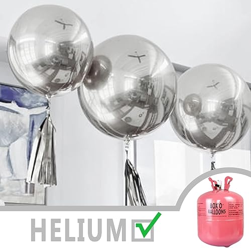 Miniatura 5 de PartyWoo Globos plateados metálicos, 4 globos metálicos plateados grandes de 36 pulgadas, globos plateados grandes para guirnalda de globos o arco