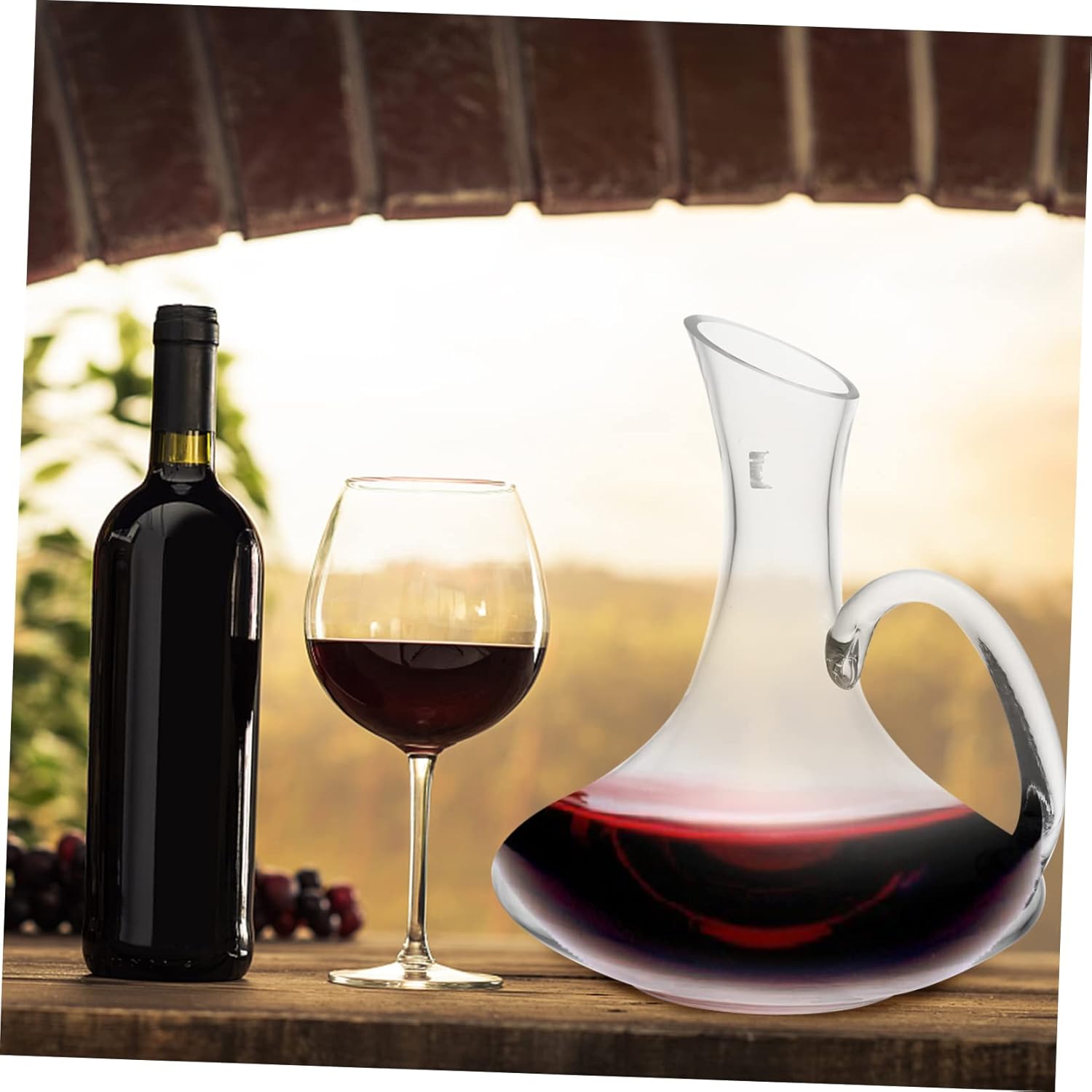 Crack Transparent Glass Wine Decanter with Handle Practical Creative Red Wine Aerator Pourer for Banquets and Dinner Easy to Clean Carafe