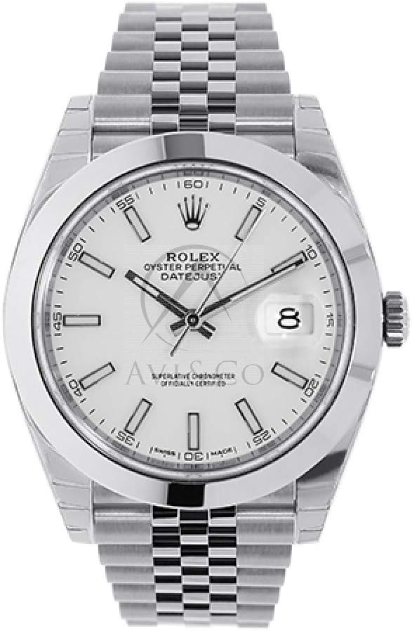 Rolex Datejust 41 White Dial Stainless Steel Jubilee Mens Watch 126300WSJ