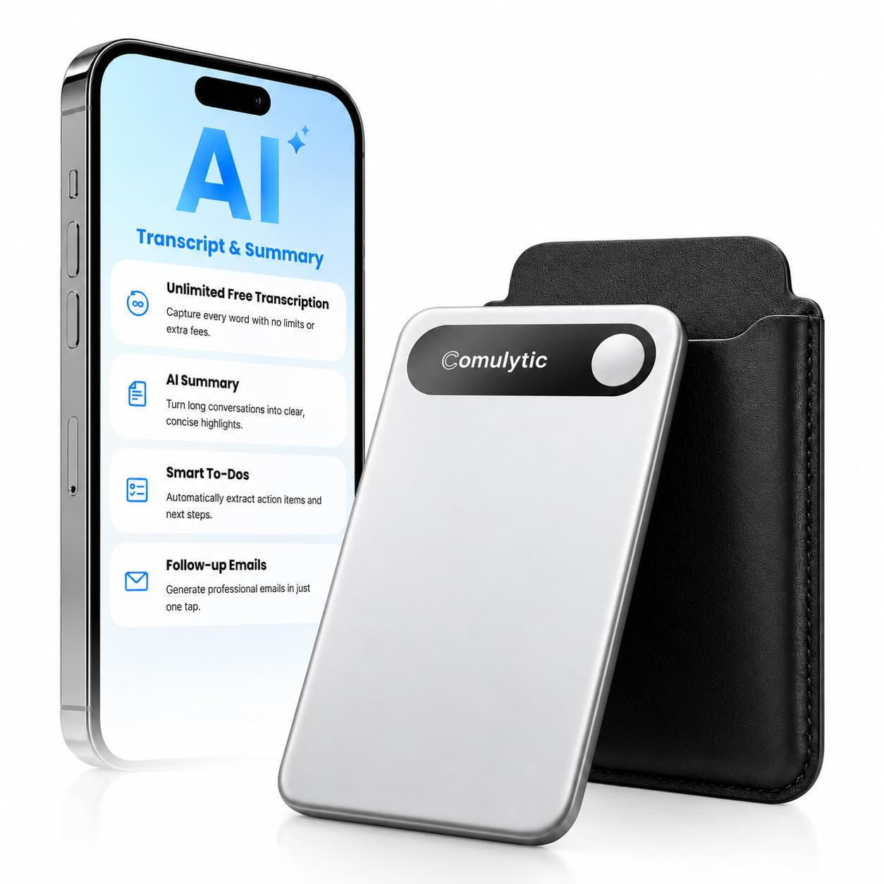 Comulytic Note Pro AI Voice Recorder, AI Note Taking Recording Device