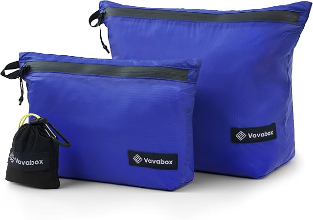 Vavabox Lightweight Travel Toiletry Bag for Women Men (Dark Blue, 3pcs) | Travel Pouch, Water-Resistant, Nylon Zipper, Travel Essentials, Camping Gym
