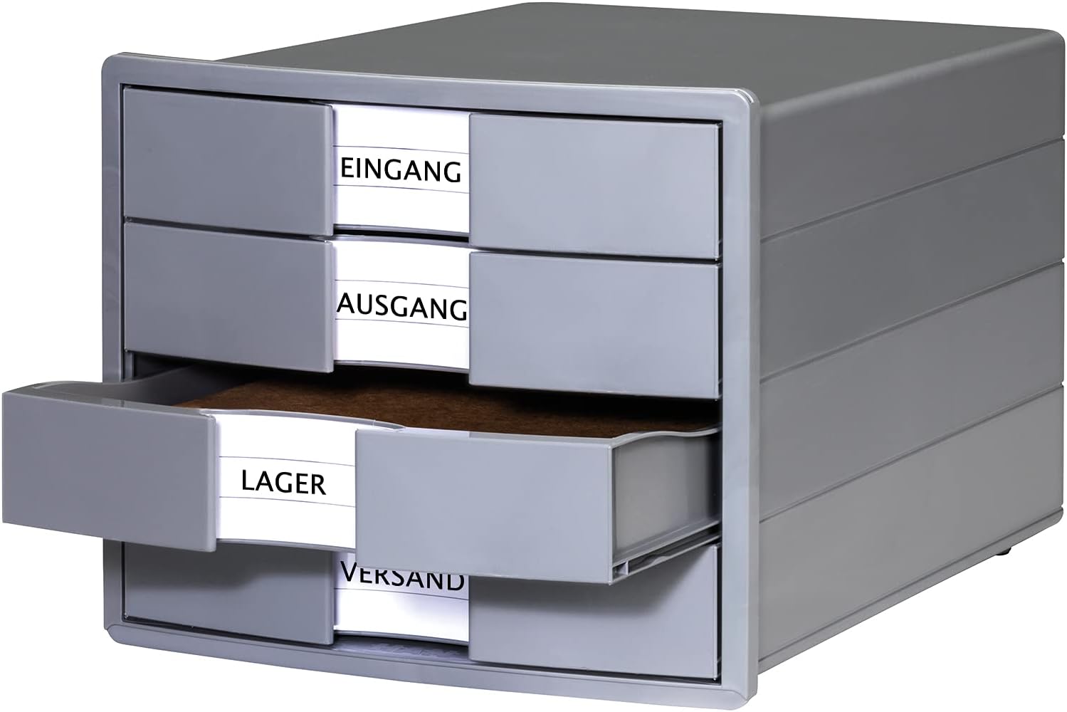 HAN Impuls Karma Module 4 Tiroirs Fermés - Éco-noir 80-100% Recyclé, Rangement Bureau A4