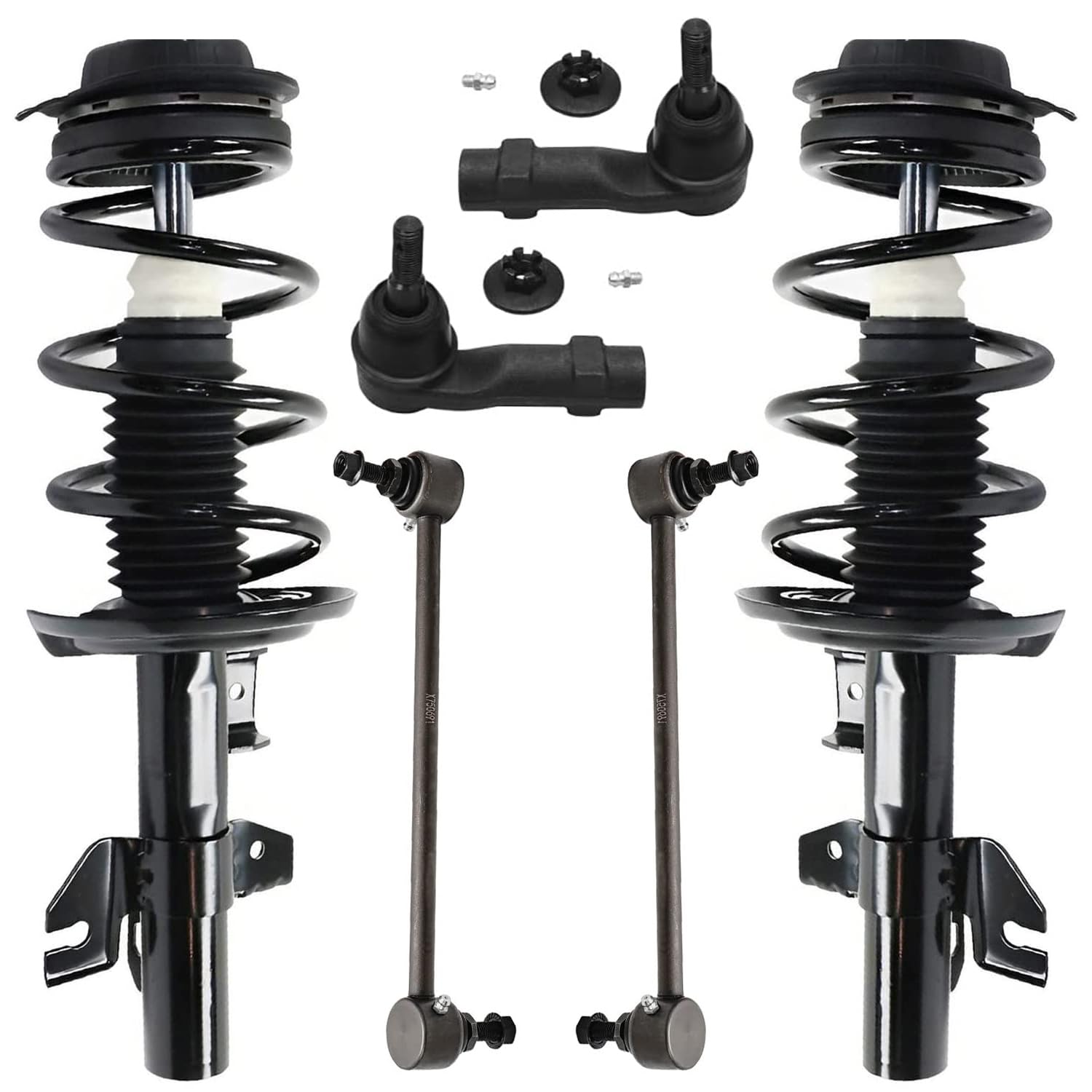Detroit Axle - Front Struts w/Coil Springs Sway Links For 13-16 Dodge Dart