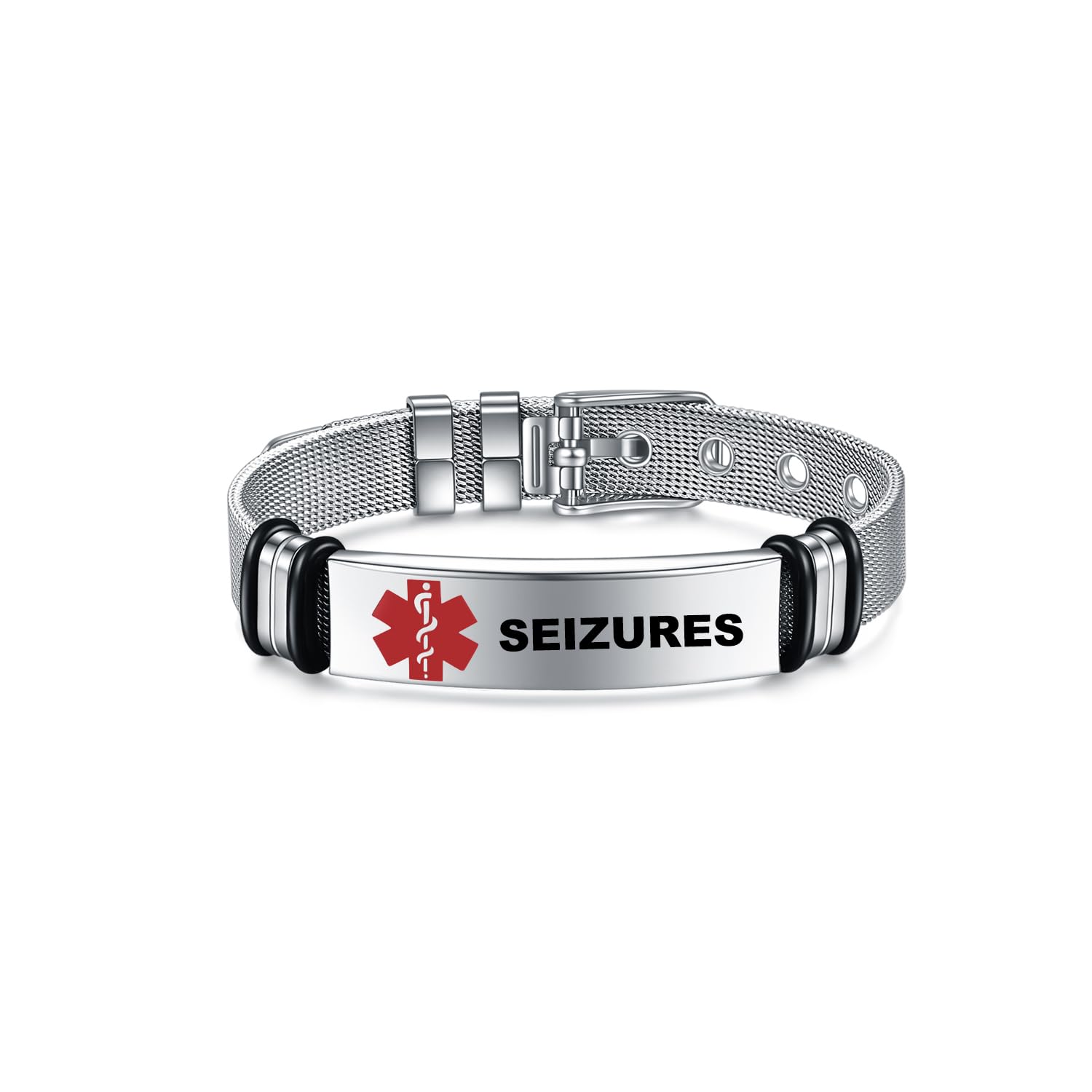 AITENME Medical Armband für Damen Männer Armreif,Personalisierte Medizinische Alert ID Notfallarmband Medizinisch Damen Uhrenarmband，Medizinischer Armband aus Edelstahl