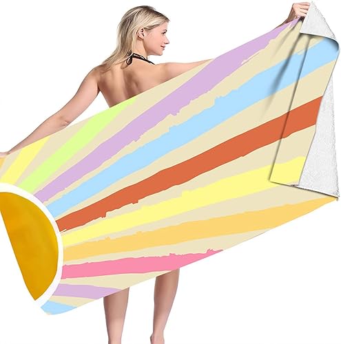 Toalla de playa de microfibra de gran tamaño, 60 x 30 pulgadas, súper absorbente, de secado rápido, para playa, piscina, natación, camping, para
