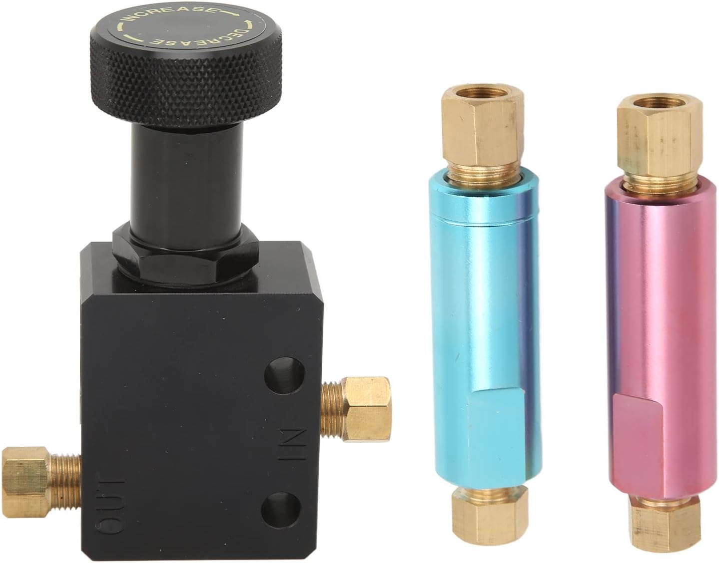 Disc Drum Brake Proportioning Valve with 2LB and 10LB Valves, Adjustable 150 PSI to 1200 PSI Pressure Regulator for Racing Cars and Professional Motorsport, 3/8 24NPT and 1/8