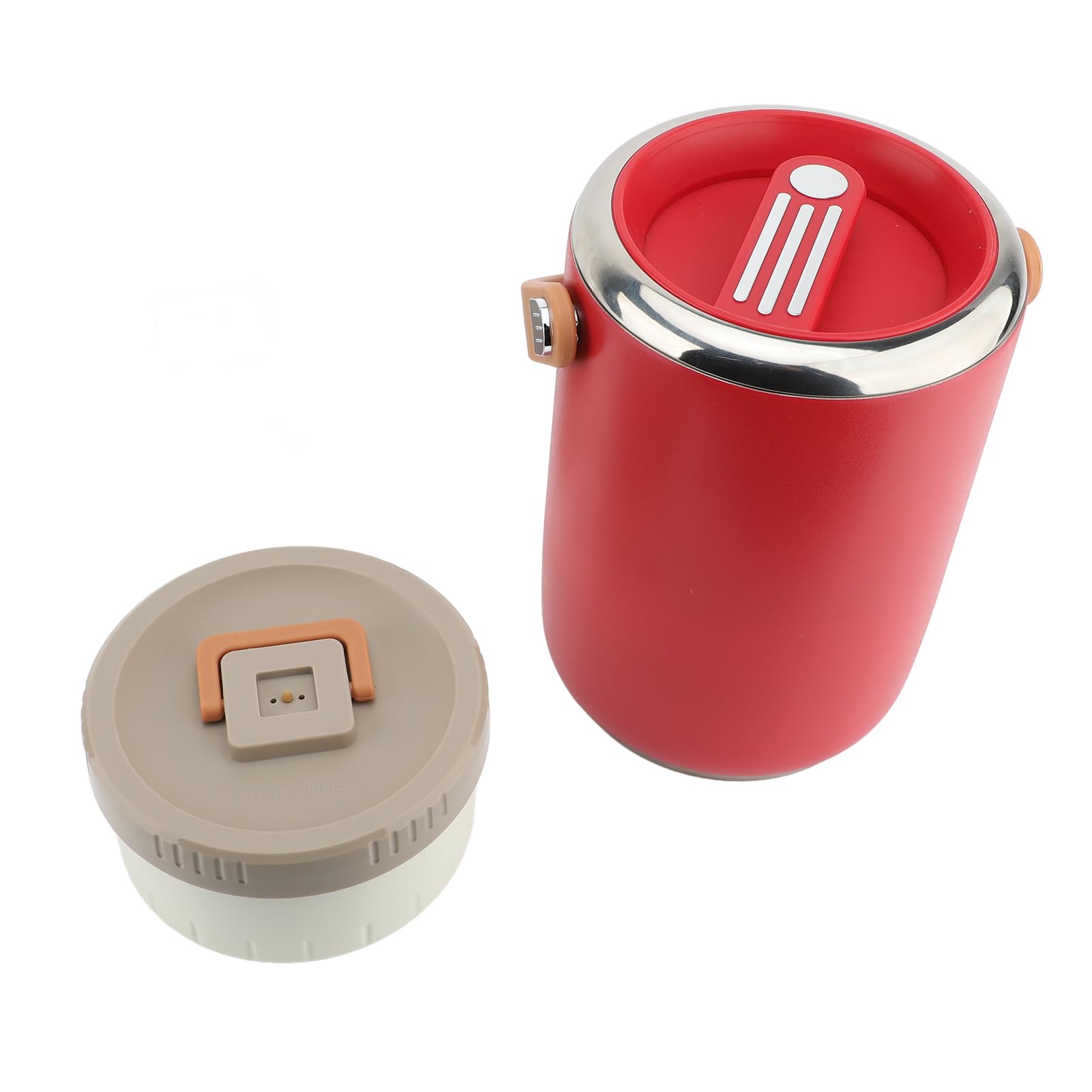 Envase de Comida Aislado Al Vacío 2L, Apilable de Acero (rojo)