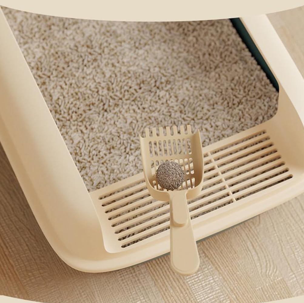 Large Cat Litter Box with Lip High Sides & Low Entry – Open Top Litter Pan for Indoor Cats, Kittens & Seniors | Anti-Splash, Odor Control & Easy Clean | 20.5”L x 15.4”W x 8.3”H | Includes Scoop