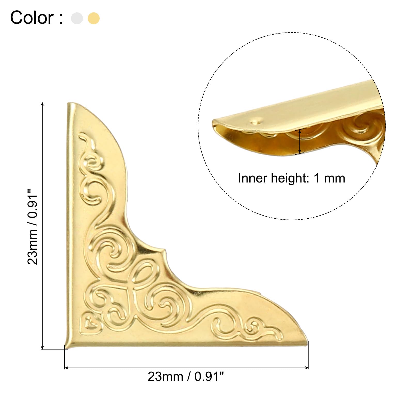 PATIKIL 23mm Metal Book Corners - Image 2