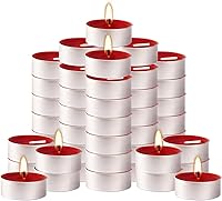 Vista 7 de Pliadvbu Tealight Candles - Velas de té pequeñas sin perfume de 50 pulgadas a granel, para Shabat, bodas, Navidad, decoración del hogar (4 horas)