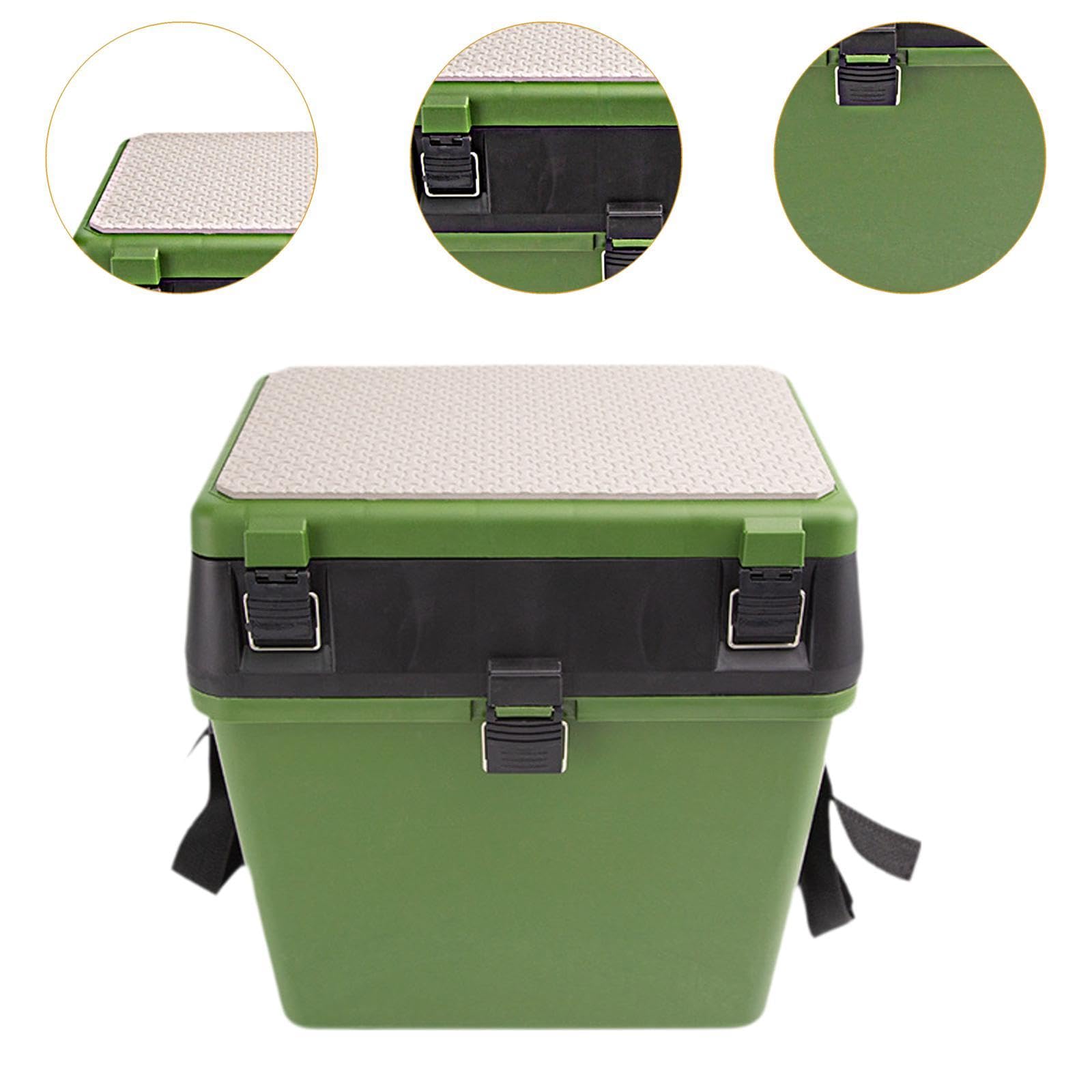 Caja de Pesca Multiusos con Capacidad de Carga de 100 Kg, Asiento Y Estuche para Señuelos de Pesca para Aficionados.
