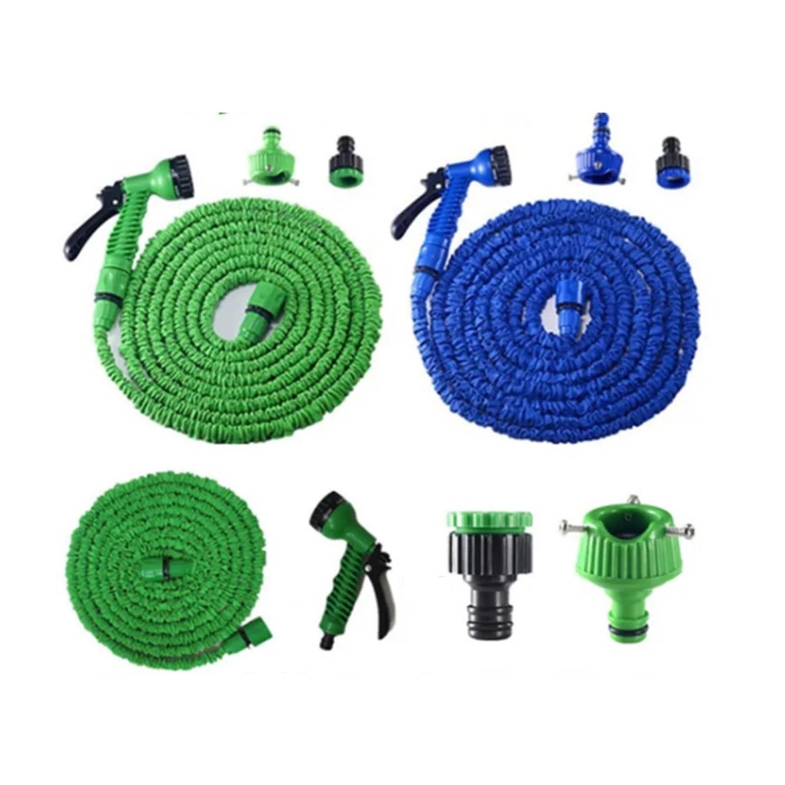 tubo da giardino, tubo di prolunga retrattile Modalità tubo da giardino Pistola ad acqua regolabile Schiuma Alta pressione Lavaggio auto Spruzzatore for fiori Strumenti di irrigazione(Green,150ft)