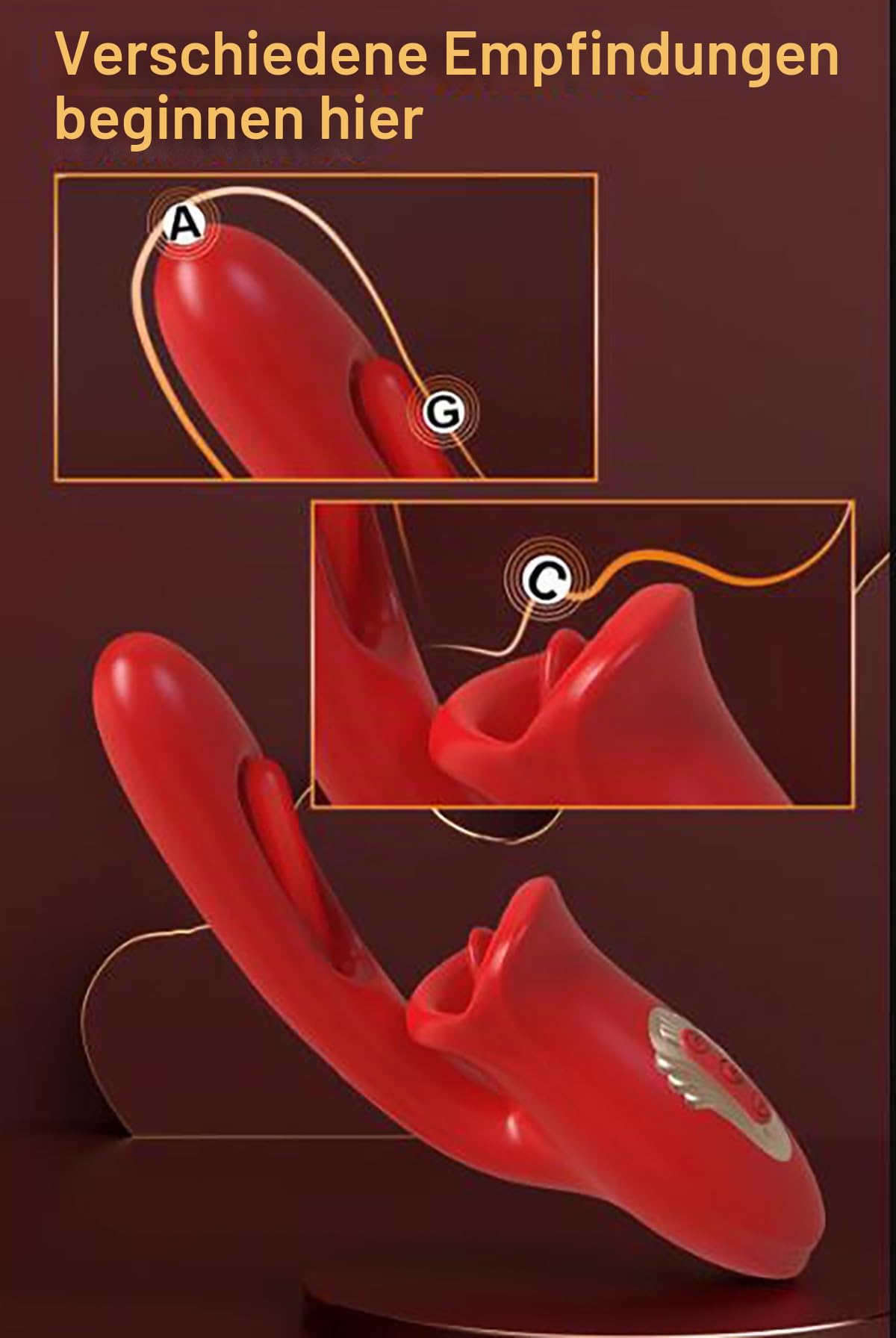 Silikon 3 in 1 Dildo Rabbit Vibratoren mit 10 Slap Vibrationsmodi Zunge Saugen für Sie, Leise G-Punkt Klitoris Stimulator Analvibrator Massage Stab Erotic Sex spielzeug für Paare Frauen(A)