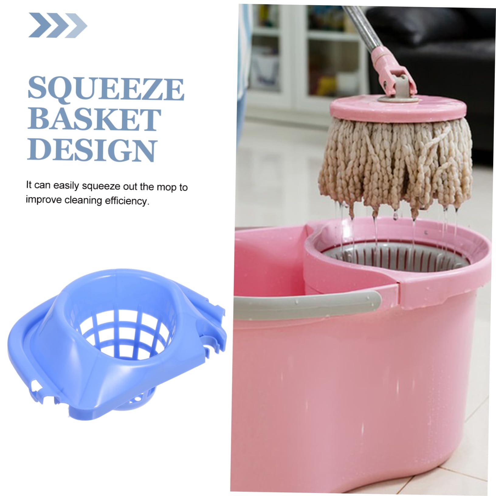 2 Piezas Cesta de Drenaje para Cubo de Mopa Accesorio de Limpieza de Cubo de Mopa con Perforado Ergonómica y Material Resistente para Limpieza