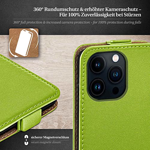 Coque iPhone 13 Pro Max à rabat moex vert film protection écran