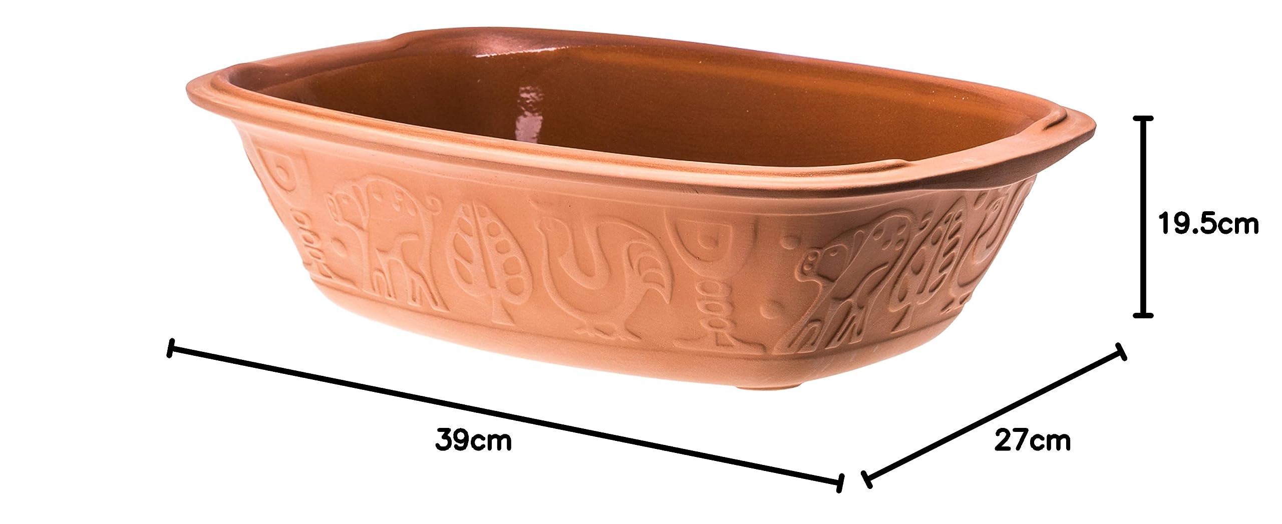 Römertopf Tegame in Terracotta Naturale 4 Litri con Coperchio – Pentola da Forno per Arrosti e Stufati, Cottura Sana senza Grassi, Rosso Terracotta, dal 1967