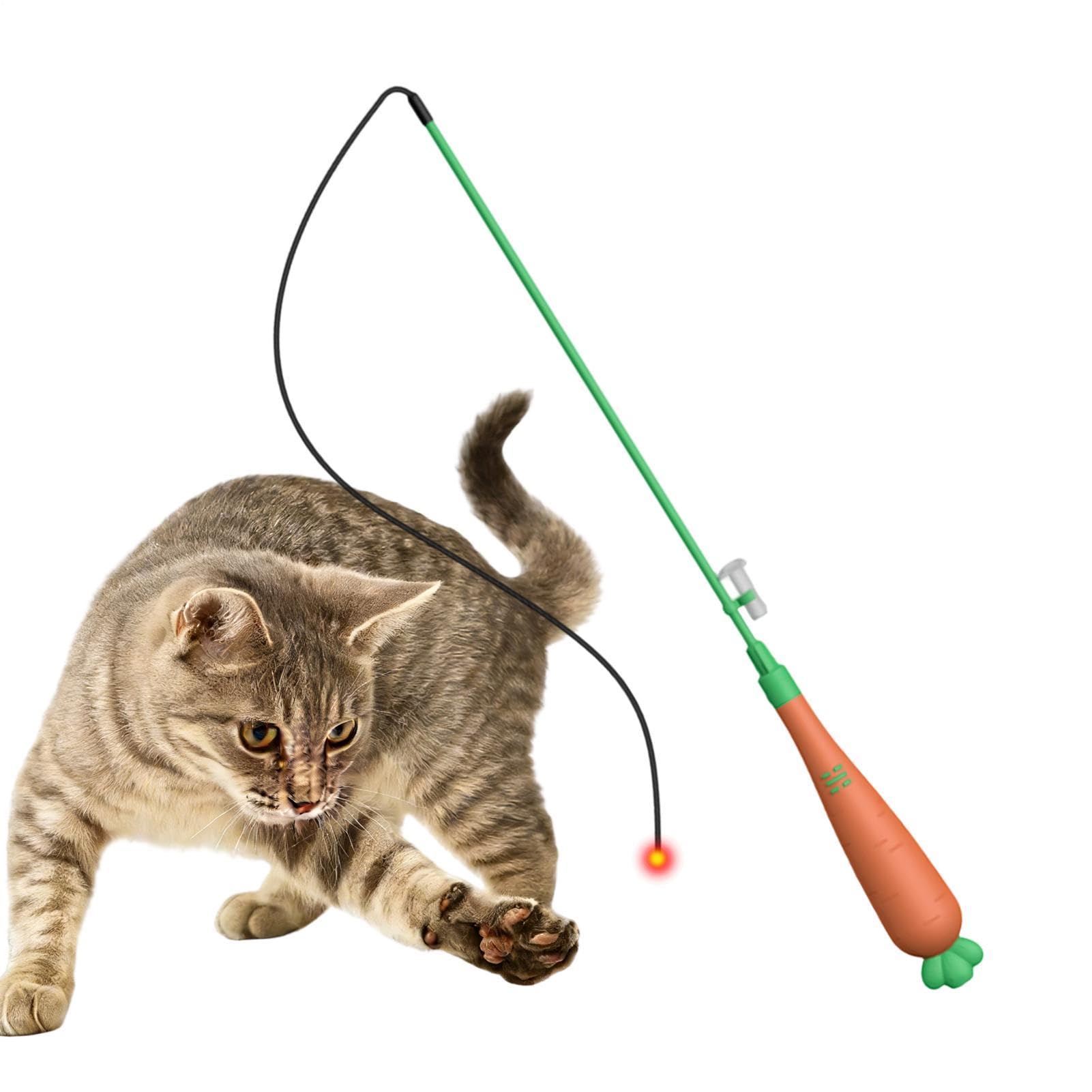 Canne à chat avec lumière et corde anti-ennui pour félin