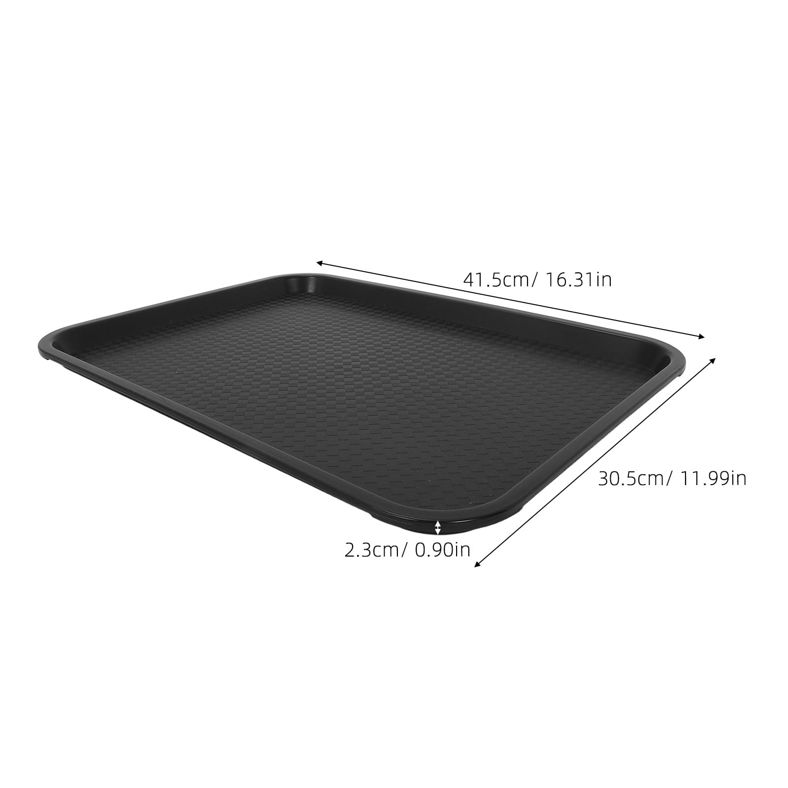 ibasenice Lot de 3 Plateaux rectangulaires pour Restauration Rapide - Assiettes de Service rectangulaires réutilisables en Plastique Noir de 41,4 x 30,5 cm (16,3 x 12 Pouces) - Idéal pour Les