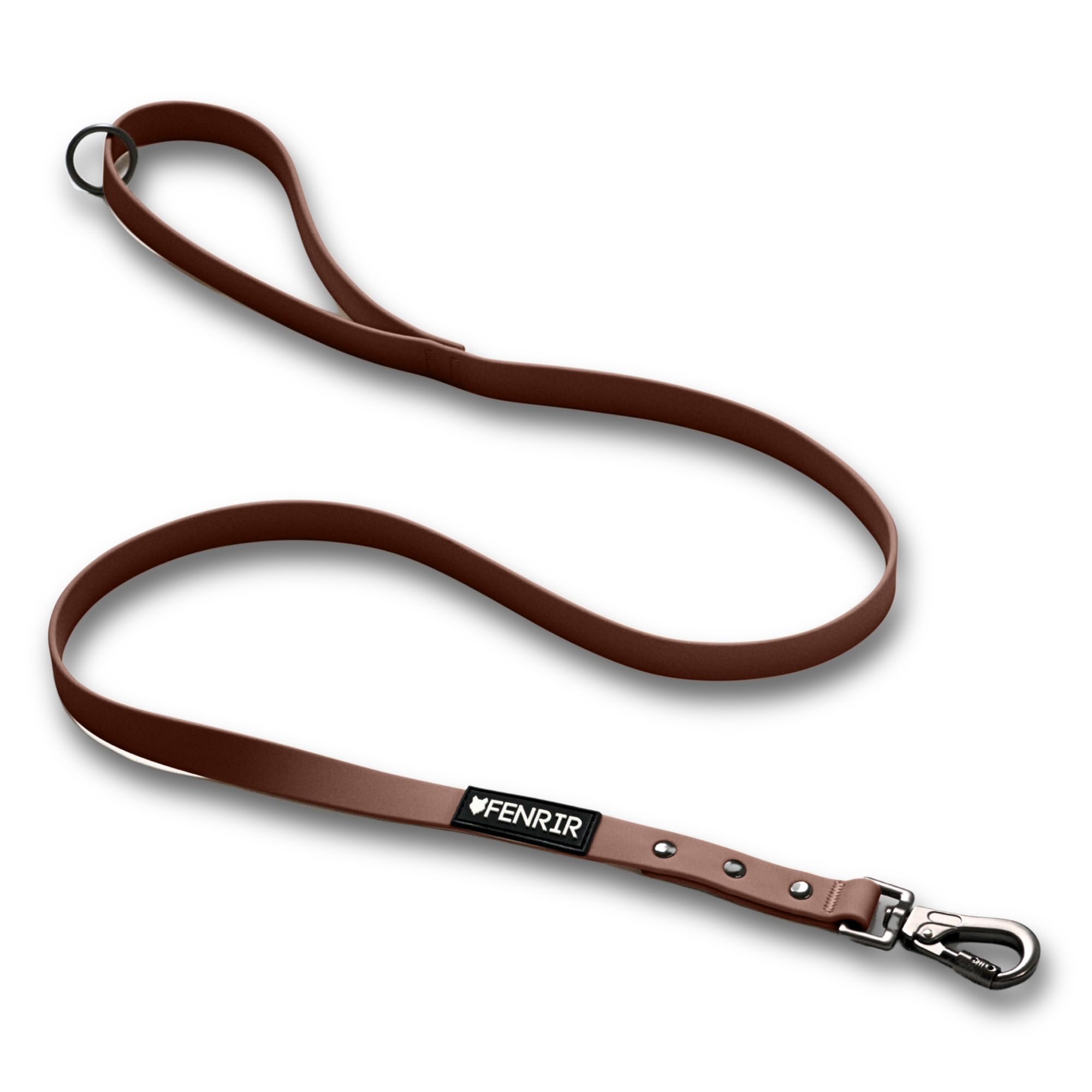 Fenrir Ragnar Dog 1.2m Leash Durable Non Slip Easy Clean with Locking Carabiner (Brown)