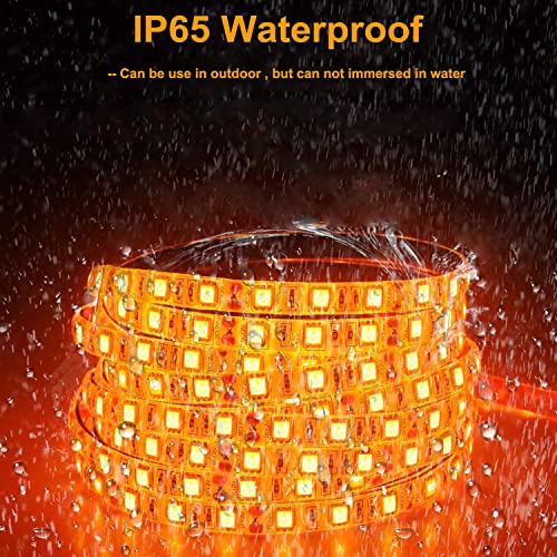 Suyooulin Led Strip Lights, Smd 2835 Led Strip, Dc12V 1200Leds 16.4Ft 26000Lm High Density Led Light Strips Waterproof Ip65, 3 Times Brightness Than Smd3528 Led Strip, Orange #TOP2