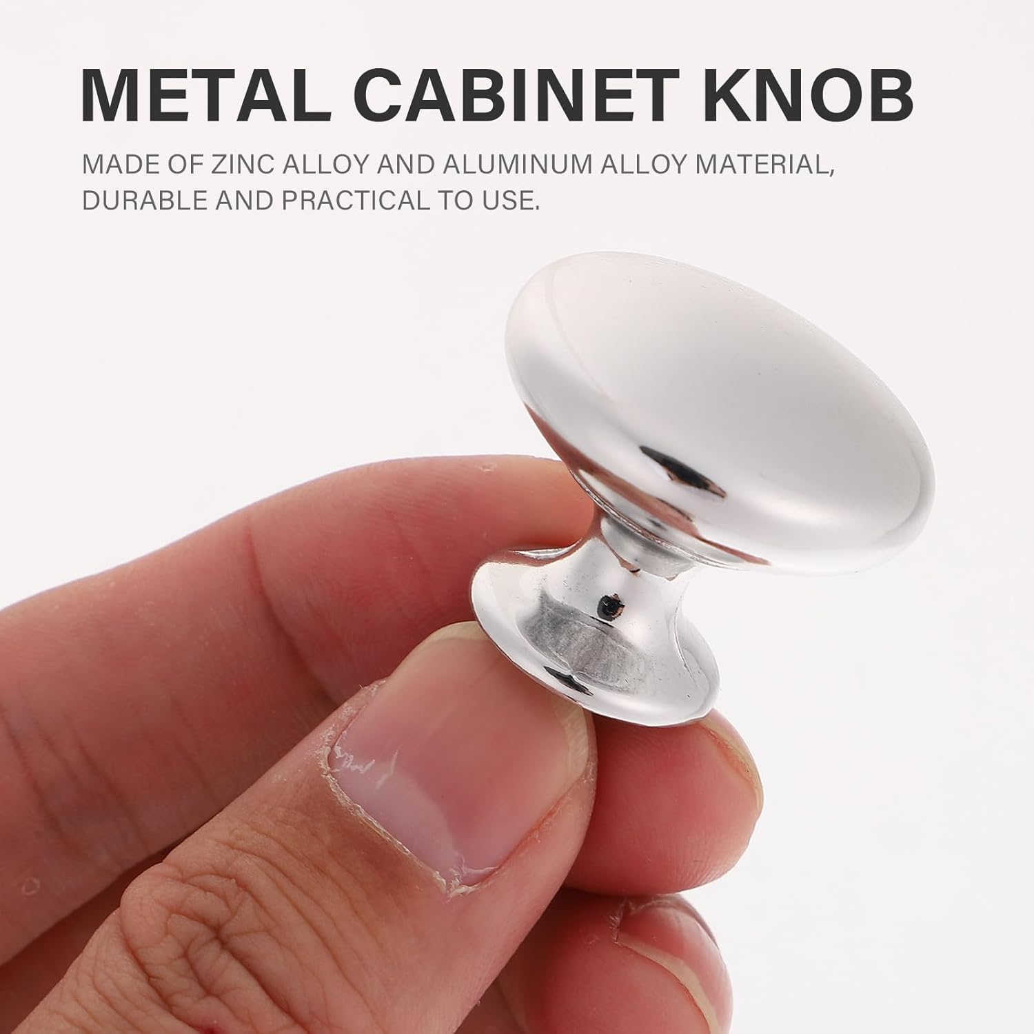 30pcs Brushed Metal Cabinet Knobs and Drawer Pull Handles, Round Mushroom Shape, Chrome Finish, Kitchen Cupboard Hardware for Furniture and Cabinet Doors