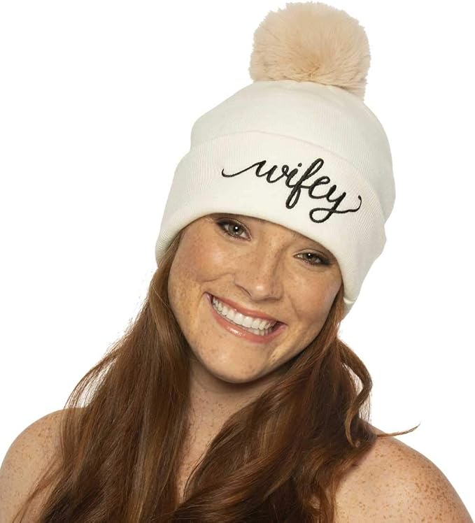 The Paisley Box Wifey Pom Hat, Bride 