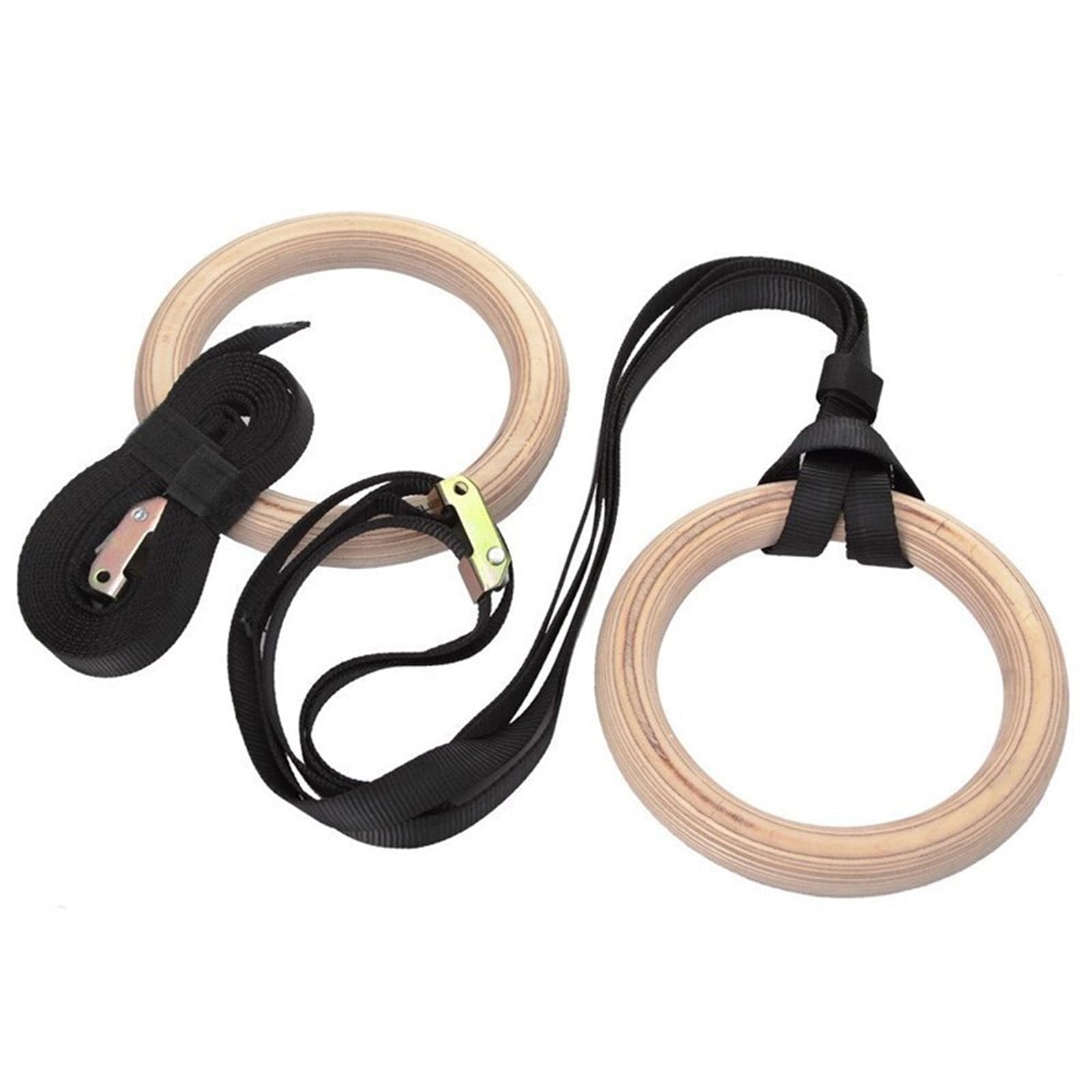 Anelli da Ginnastica Anelli da Ginnastica Fitness in Legno/ABS 28 mm/32 mm, for Esercizi in Palestra, trazioni, Muscle up, con Cinghie Regolabili Fibbie Lunghe