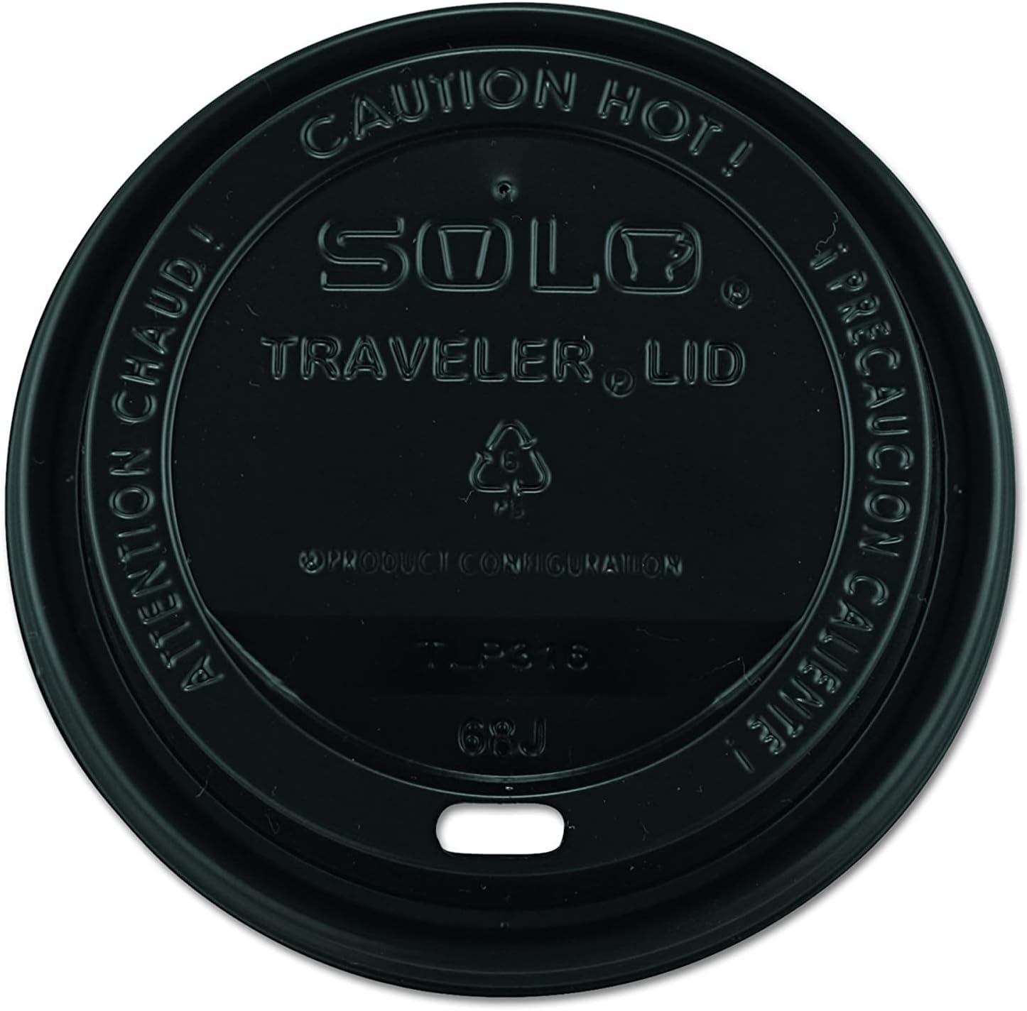 SOLO TLB316-0004 Traveler Cappuccino Style Dome Lids, Black, (Case of 1,000)