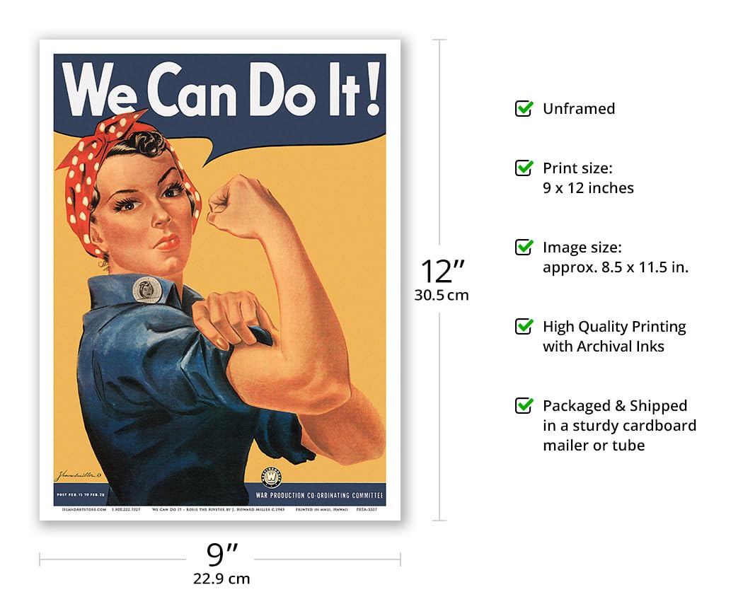 We Can Do It - Rosie the Riveter - Pôster de guerra vintage por J