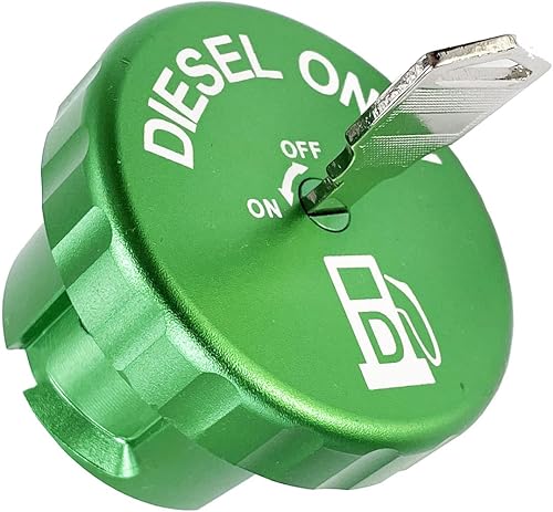 Paquete combinado de tapa de combustible de aluminio Illlet, tapa de combustible diésel para Dodge Tapa magnética verde diésel y tapa DEF azul no