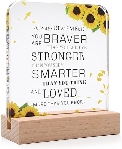 Regalos de cumpleaños de acrílico para mujeres, regalos inspiradores con citas inspiradoras, citas de decoración de escritorio de oficina,