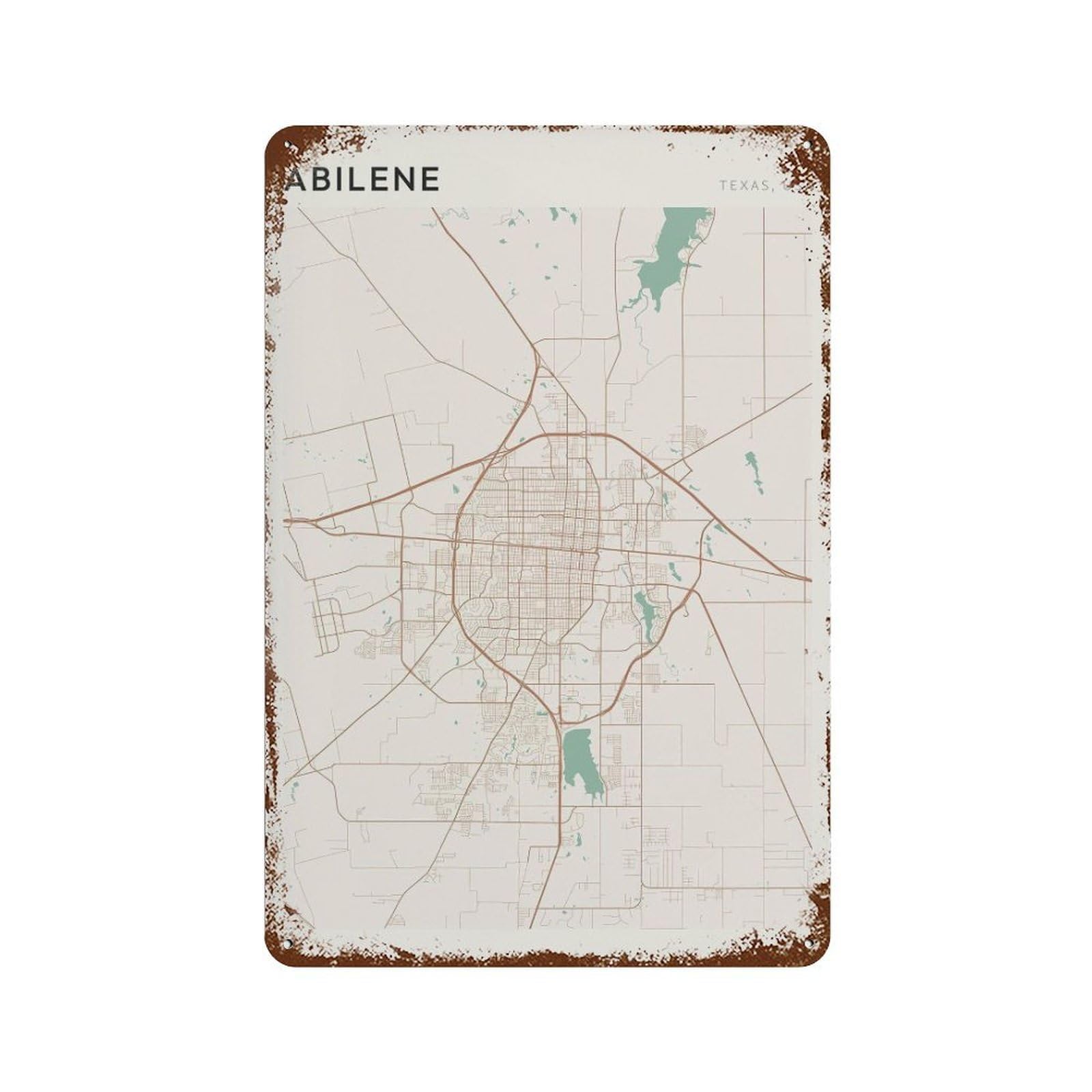 xiaoxiaoshen Abilene Map Texas Travel Gift Scandi (2) Wall Decor Art Metal Tin Poster Modern Home Decor Art Home Bar Shop Decorations Vintage Sign 30x20cm