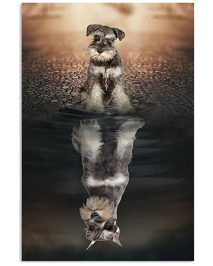 Retro Schnauzer Believe in Yourself Signs Vintage Wall Decor Tin Sign Wall Decoration