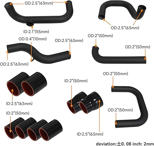 Miniatura 5 de PKSABB Kit de tuberías Turbo Intercooler para Honda Civic EG EK 92-00 Acura Integra DC2 D15 D16 B16 B18 94-01 Del Sol 93-97