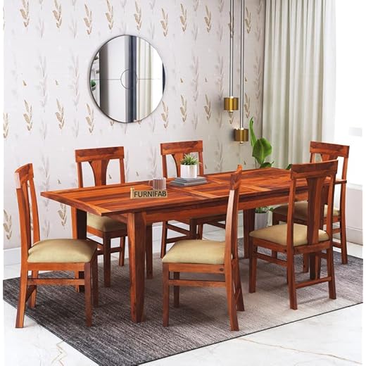 Furnifab Sheesham Wood Extendable Dining Table Set